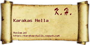 Karakas Hella névjegykártya